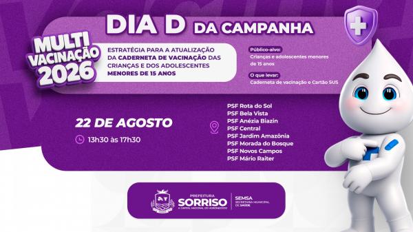Sorriso: Dia D de Multivacina&ccedil;&atilde;o ter&aacute; oito UBSs abertas neste s&aacute;bado