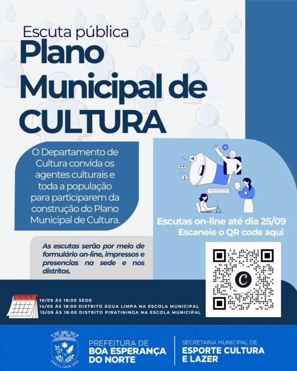 Prefeitura de Boa Esperan&ccedil;a do Norte promove escuta p&uacute;blica para constru&ccedil;&atilde;o do Plano Municipal de Cultura