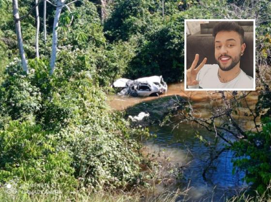 Jovem de Cuiabá morre após desviar de buraco e cair com carro em córrego