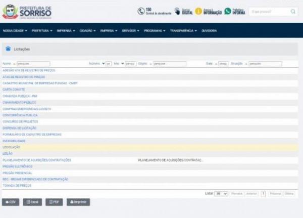 Sorriso: Confira os processos licitat&oacute;rios previstos para os pr&oacute;ximos dias