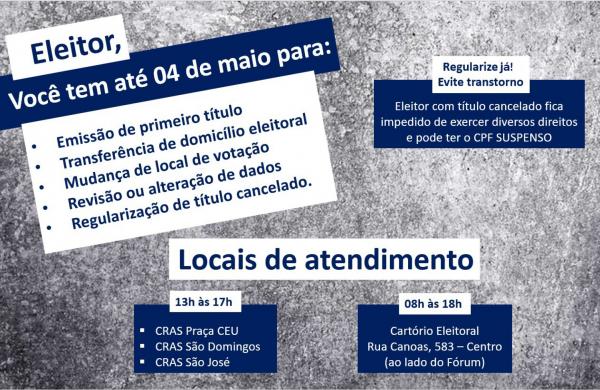 Sorriso: Regulariza&ccedil;&atilde;o eleitoral pode ser feita nos Cras