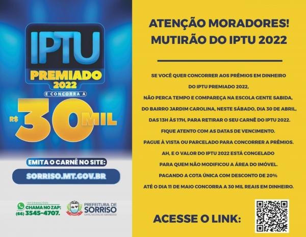 Prefeitura promove mutir&atilde;o para emitir guia do IPTU 2022