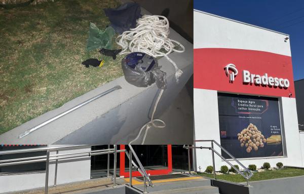 Sorriso:  Bandidos invadem Bradesco, pelo teto, e tentam chegar no cofre do banco