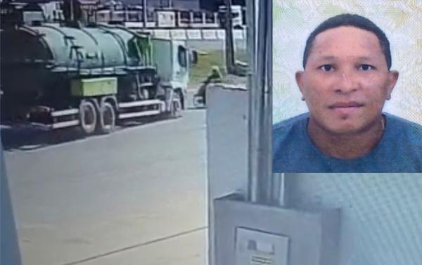 Sorriso: C&acirc;mera registra momento em que caminh&atilde;o e moto batem de frente na Per. Novo Horizonte. Motociclista morreu