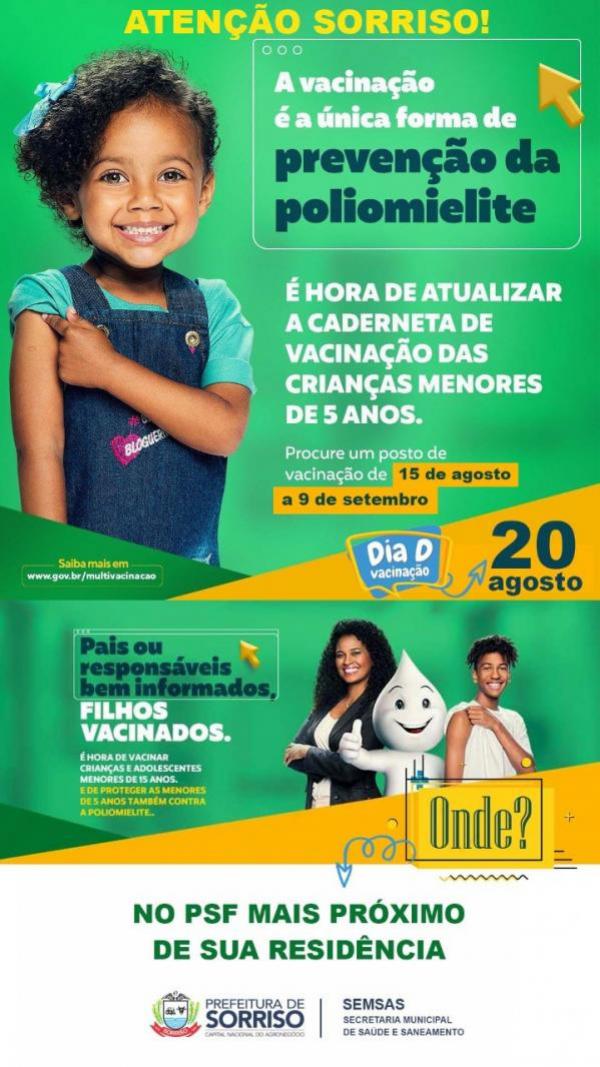 Sorriso: Semsas ir&aacute; disponibilizar imunizante contra a p&oacute;lio para cl&iacute;nicas privadas