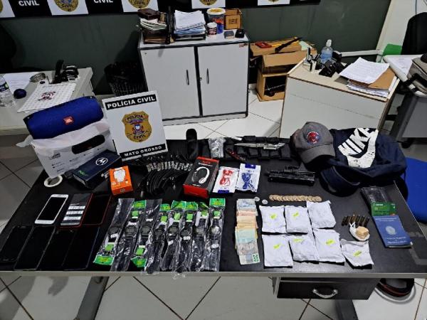 Sorriso: Quatro suspeitos s&atilde;o presos em flagrante por furto a lojas e porte ilegal de arma de fogo