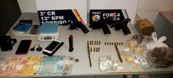 Sorriso: FT prende 6 pessoas e apreende armas e drogas