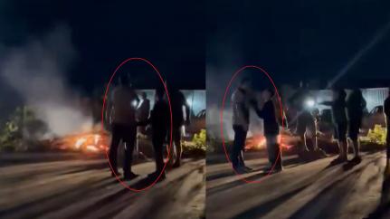 Sorriso: Manifestante diz: n&atilde;o tenho filho com problema, vai a p&eacute;, a pai parado em bloqueio