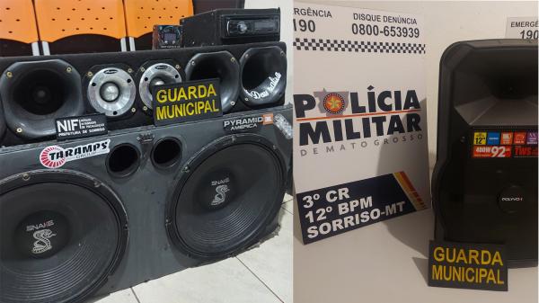 Sorriso: Duas pessoas s&atilde;o presas e sons apreendidos ap&oacute;s den&uacute;ncia de perturba&ccedil;&atilde;o do sossego