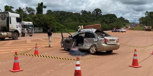 Sinop: Motorista morre e passageira fica ferida em acidente na BR-163