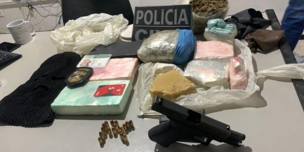 Sorriso: PC apreende 7 quilos de drogas, arma de fogo e muni&ccedil;&otilde;es