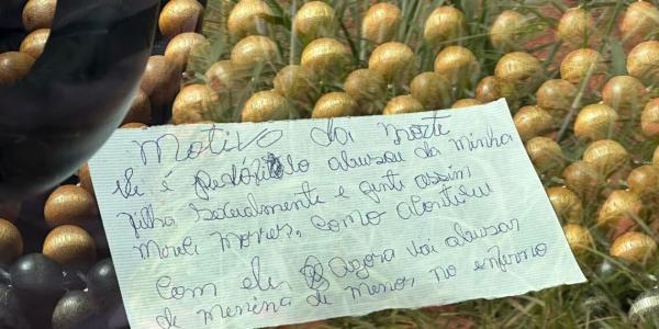 Sorriso: Motorista de aplicativo &eacute; morto dentro de carro; Carta &eacute; encontrada:  Vai abusar de menina menor no inferno