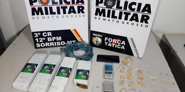 Sorriso: Dupla &eacute; presa com coca&iacute;na e 4 kg de maconha do Pato Donald no Rota