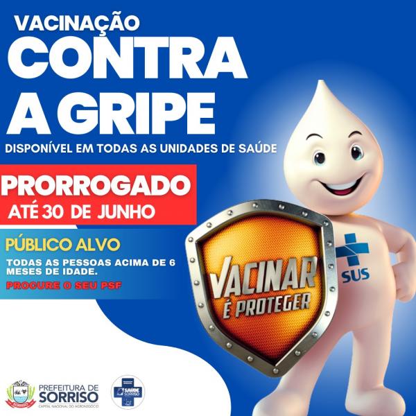 Sorriso: Campanha de imuniza&ccedil;&atilde;o contra a gripe segue at&eacute; 30 de junho