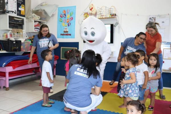 Sorriso: Zé Gotinha e equipes da Saúde visitam escolas
