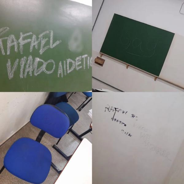 MT: Estudante diz ter sido amea&ccedil;ado com mensagens homof&oacute;bicas deixadas em sala de aula e em banheiro de faculdade