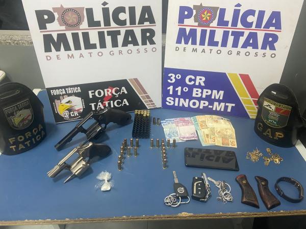 Sinop: For&ccedil;a T&aacute;tica prende homem com duas armas de fogo