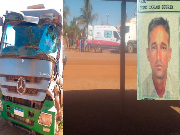 Ipiranga do Norte: Motorista, que morreu ap&oacute;s passar mal e bater em outro caminh&atilde;o, &eacute; levado para Alta Floresta