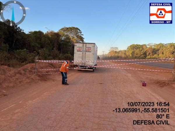 Sorriso: Com risco de acidentes ponte do Rio do Ouro &eacute; interditada
