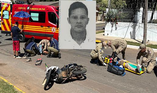 Sorriso: Morre motociclista que colidiu com Hilux no Bom Jesus; Ele ser&aacute; levado para A&ccedil;ail&acirc;ndia