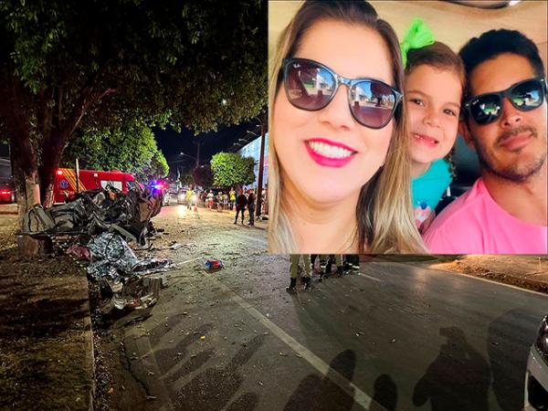 Sorriso: Veloc&iacute;metro para em 170 km/h  ap&oacute;s colis&atilde;o com &aacute;rvore; Pol&iacute;cia investiga poss&iacute;vel racha em acidente que matou fam&iacute;lia