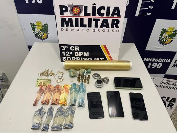 Sorriso: 4 homens s&atilde;o presos por tr&aacute;fico ap&oacute;s serem encontrados com muni&ccedil;&atilde;o de 38 e pasta base de coca&iacute;na