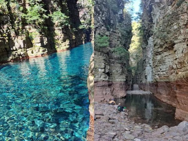 MT: C&acirc;nion surpreende turistas ap&oacute;s secar quase totalmente em um m&ecirc;s