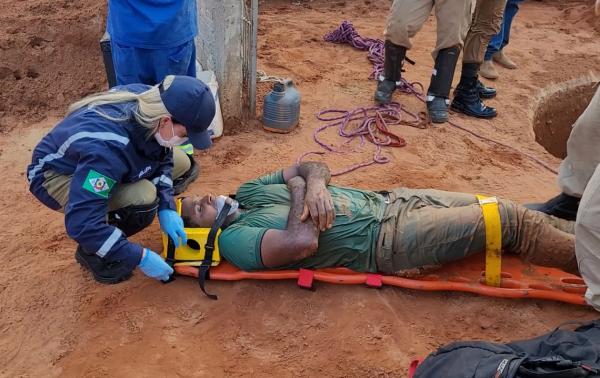 Sorriso: Homem fica preso ap&oacute;s fossas se encontrarem e uma desmoronar, no Jd. Carolina