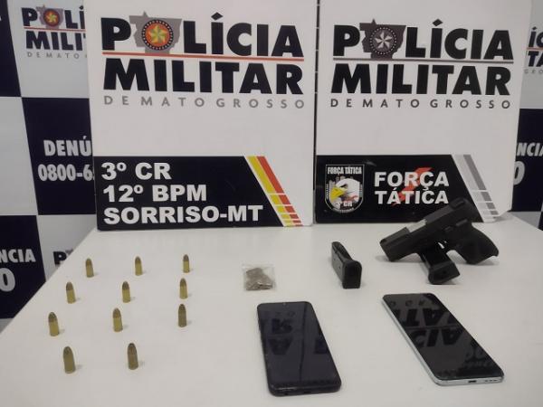 Sorriso: Membro do CV &eacute; preso com arma e droga em frente a quitinete 