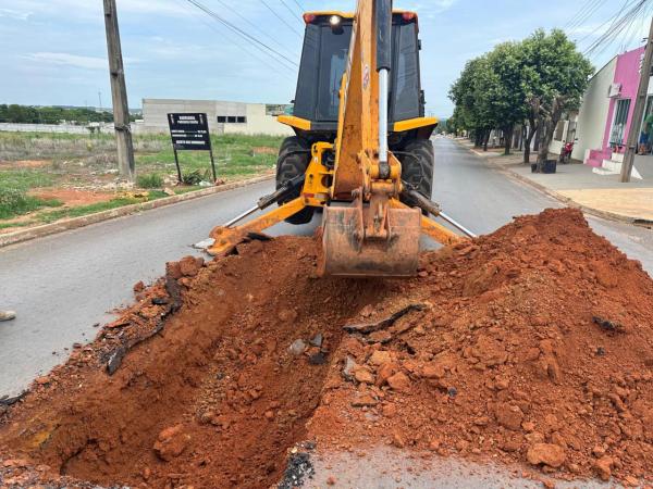 Sorriso: Rede de drenagem na Perimetral do Est&aacute;dio &eacute; substitu&iacute;da pela prefeitura