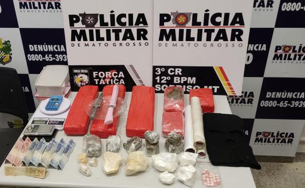 Sorriso: Maconha, coca&iacute;na e ecstasy s&atilde;o apreendidos e FT fecha "boca de fumo" de fac&ccedil;&atilde;o; 6 foram presos