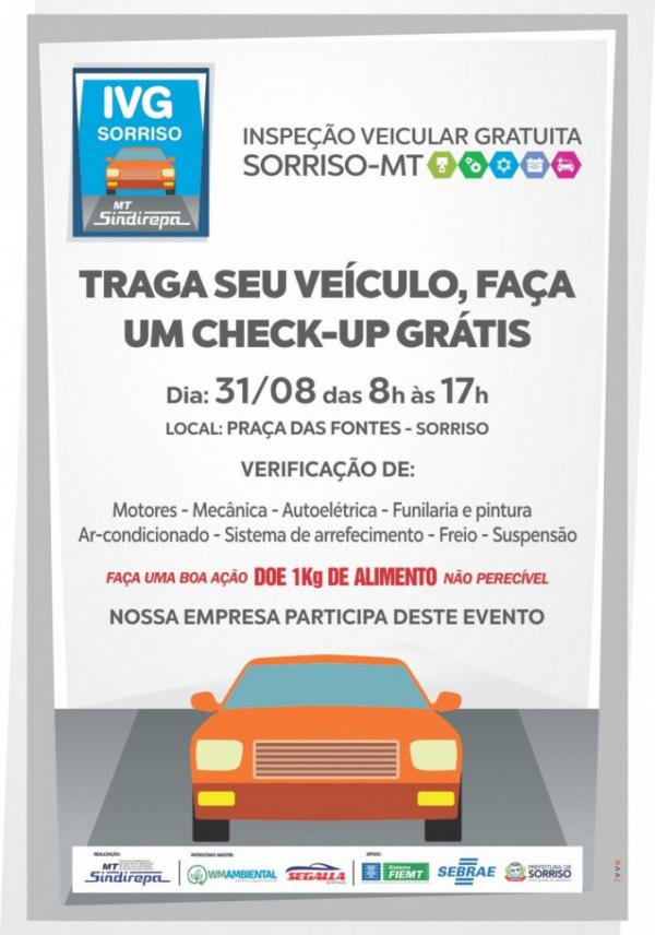 Inspeção Veicular Gratuita será na Praça das Fontes