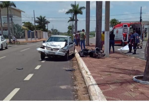 MT: Motociclista morre ap&oacute;s ser atropelado e arrastado cerca de 40 metros por motorista que ignorou preferencial 