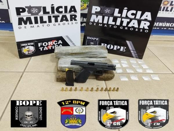 Sorriso: Homem morre em troca de tiros com o BOPE e FT no Mario Raiter; um preso e drogas e arma apreendidas