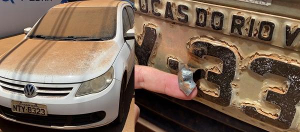 Sorriso: Carro furtado, em Lucas, &eacute; recuperado pela GCM com placa adulterada com fita isolante no Jd. Am&eacute;rica