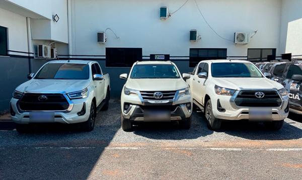 Sorriso: PM recupera 3 caminhonetes furtadas