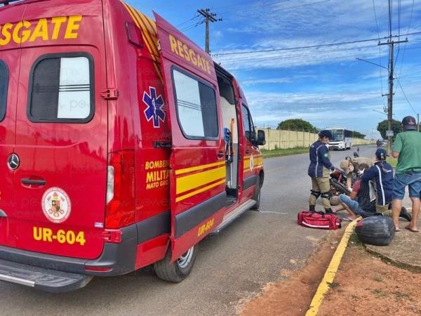 Sorriso: Acidente entre motos deixa uma pessoa ferida na Graciliano Ramos