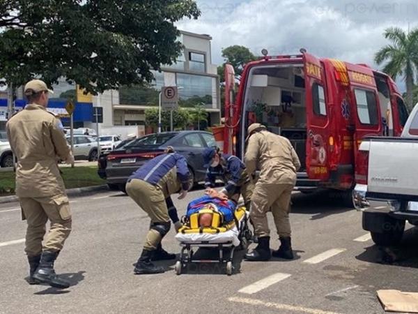 Sorriso: Acidente entre carro e moto deixa motociclista ferido na Blumenau