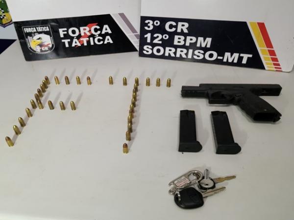 Sorriso: Bandido, que iria executar rival, &eacute; preso pela FT com arma e muni&ccedil;&otilde;es no Bela Vista