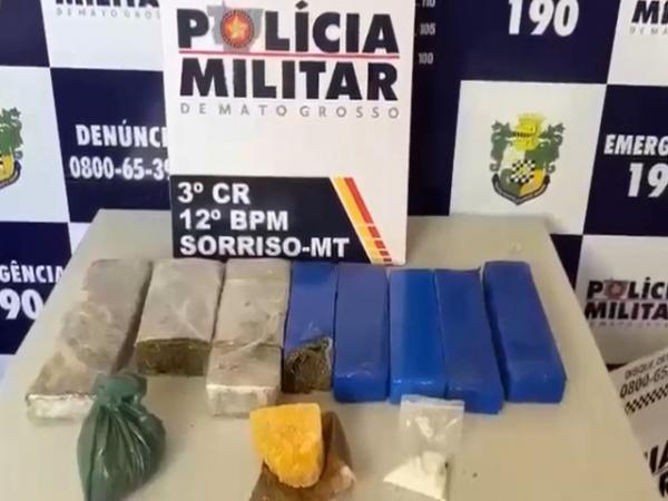 Sorriso: PM encontra mochila com maconha, coca&iacute;na e pasta base abandonada em bananeira