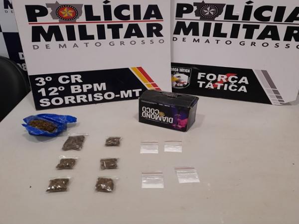 Sorriso: PM apreende adolescente, de 15 anos, com coca&iacute;na e maconha, no M&aacute;rio Raiter