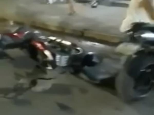 Sorriso: Mulher pega carro pela primeira vez e faz "strike" em 8 motos, em frente de bar, na S&atilde;o Francisco de Assis