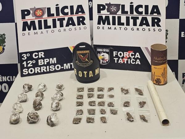 Sorriso: ROTAM prende dois e apreende quase 40 por&ccedil;&otilde;es de maconha, no Morada do Bosque