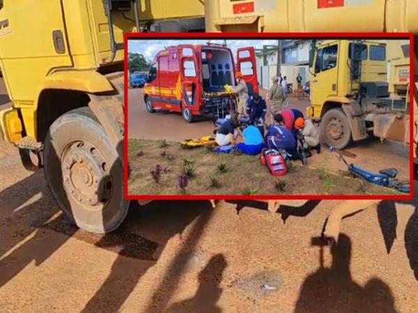 MT: Estudante tem perna esmagada ap&oacute;s ser atropelada por caminh&atilde;o enquanto voltava da escola
