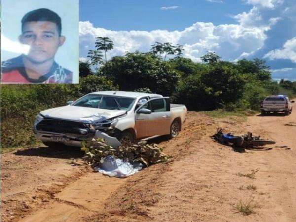 MT: Jovem morre em grave acidente entre moto e caminhonete na MT-208