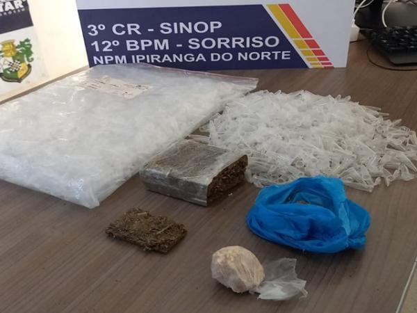 Ipiranga do Norte: Adolescentes s&atilde;o apreendidos pela PM com maconha, coca&iacute;na e 15 mil pinos vazios escondidos em terreno baldio 