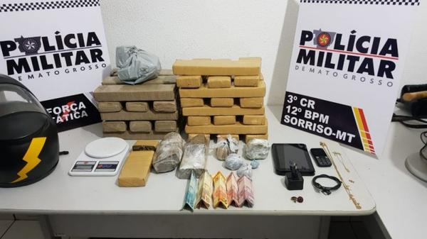 Polícia apreende mais de 30 kg de drogas em Sorriso e 8 são levados à delegacia